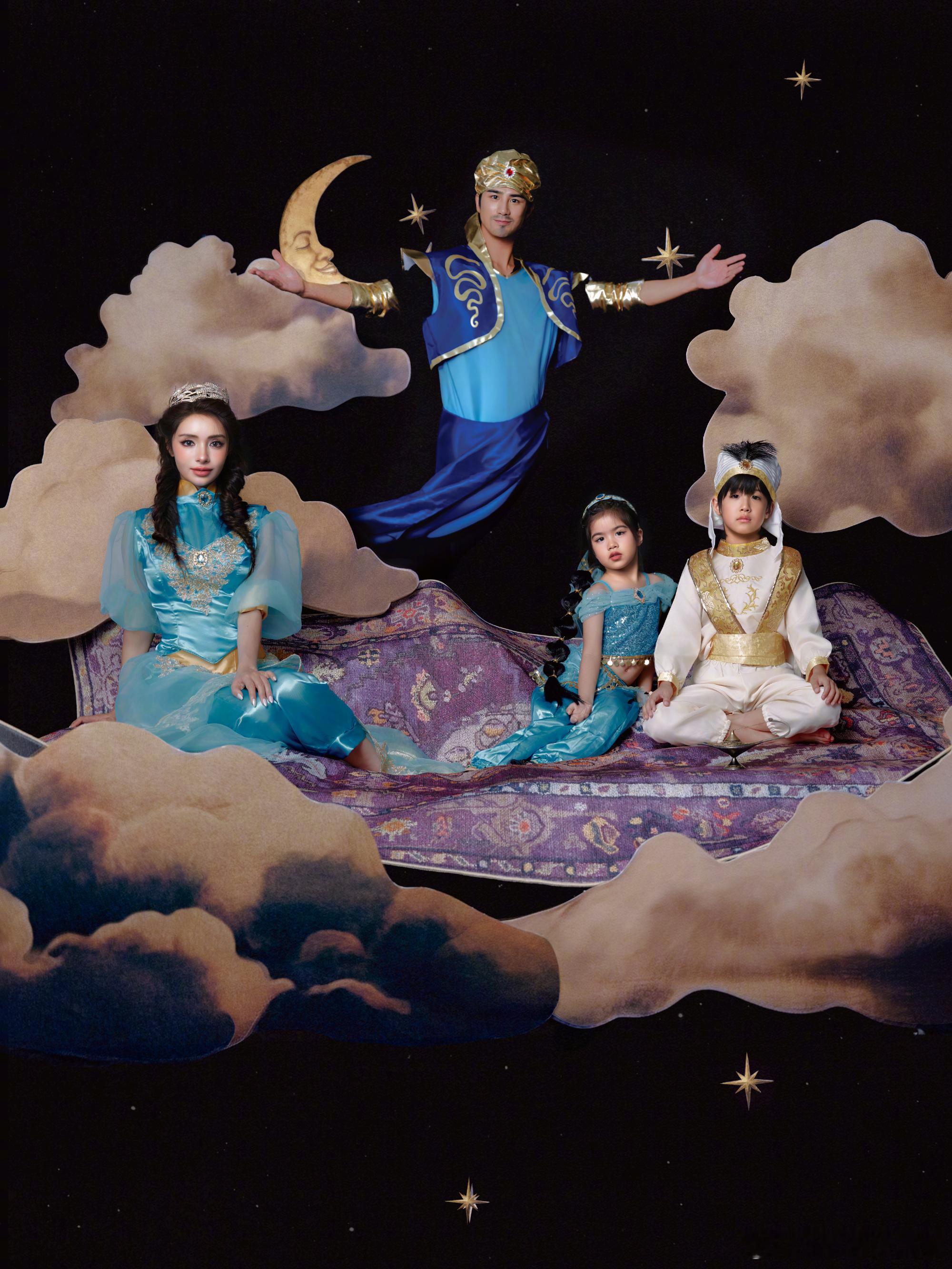 麦迪娜说姜潮是全家人的灯神姜潮麦迪娜一家cos阿拉丁神灯 很难不羡慕这样的家庭氛