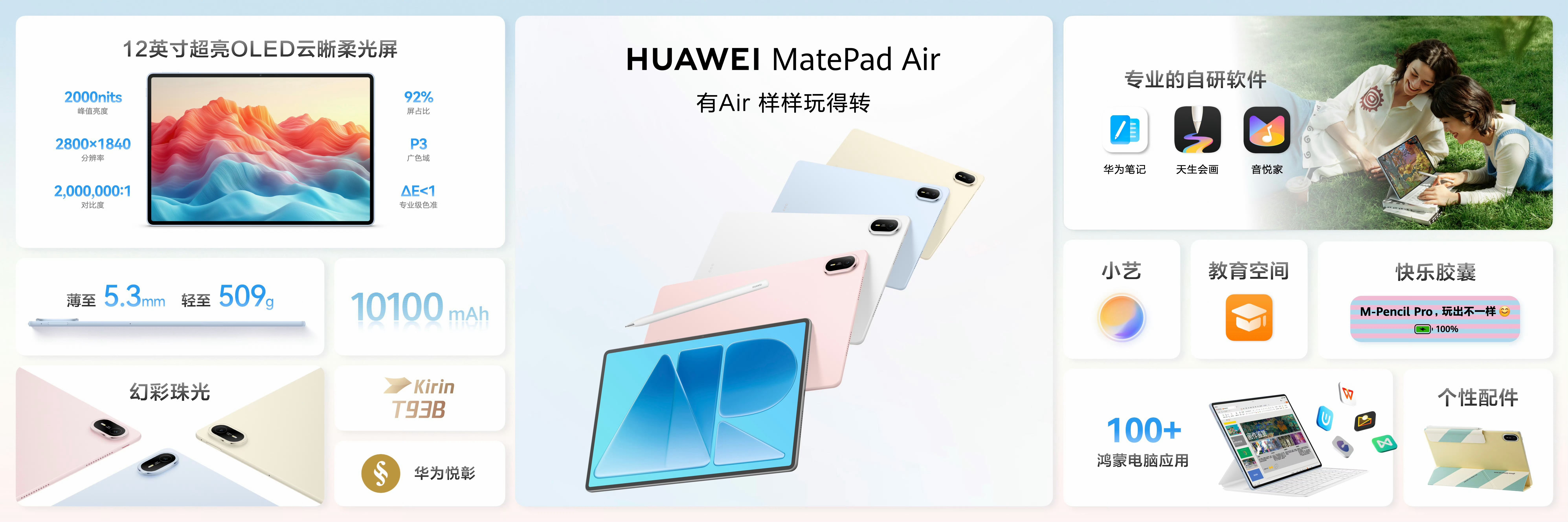 全新一代华为MatePadAir正式发布 U1S1，新一代华为MatePad A