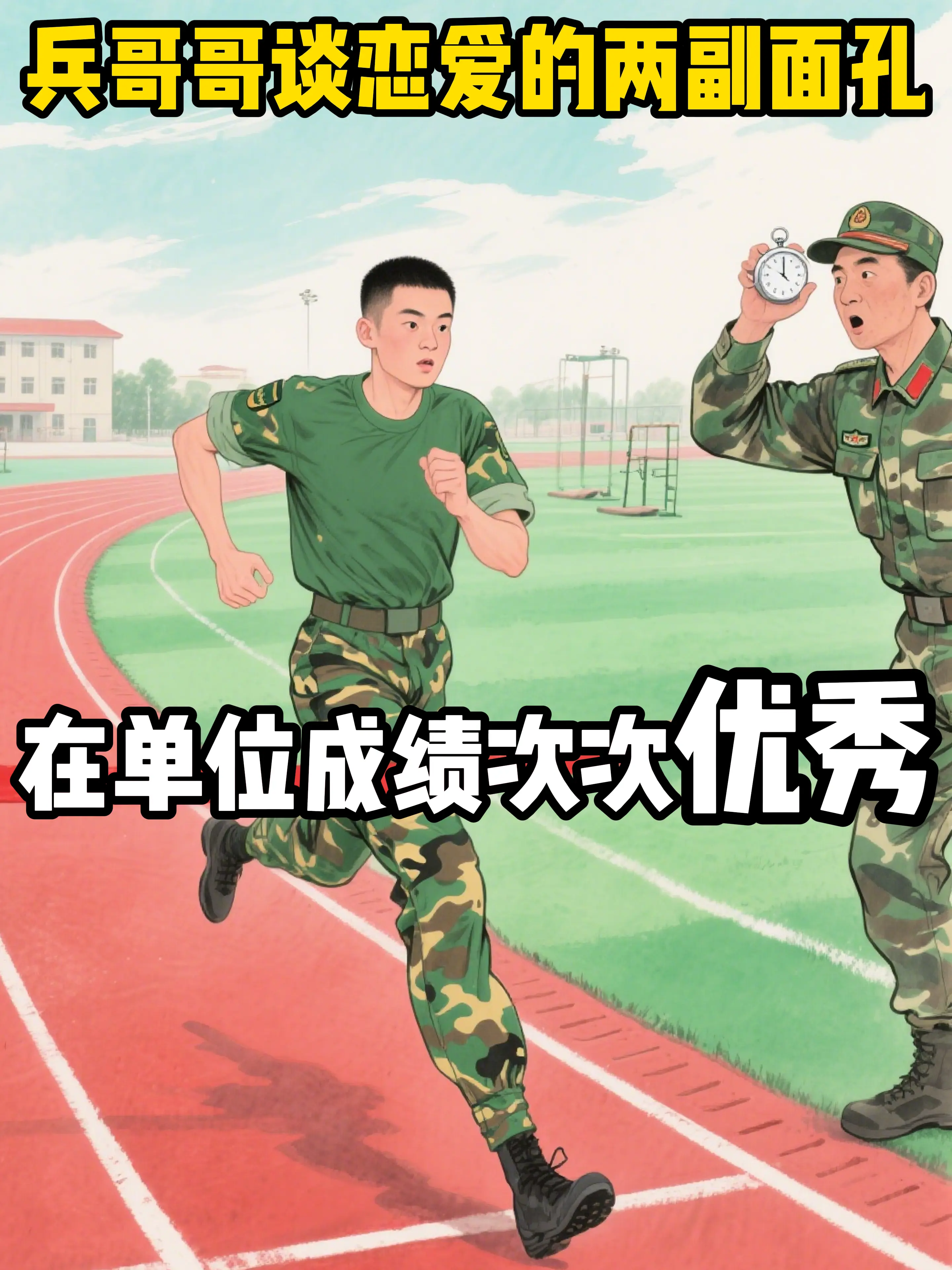 兵哥哥谈恋爱的两副面孔。
