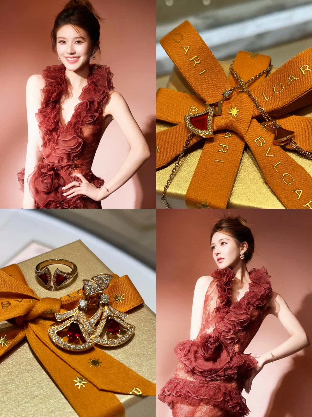 宝格丽品牌代言人- 赵露思真是“红”气养人