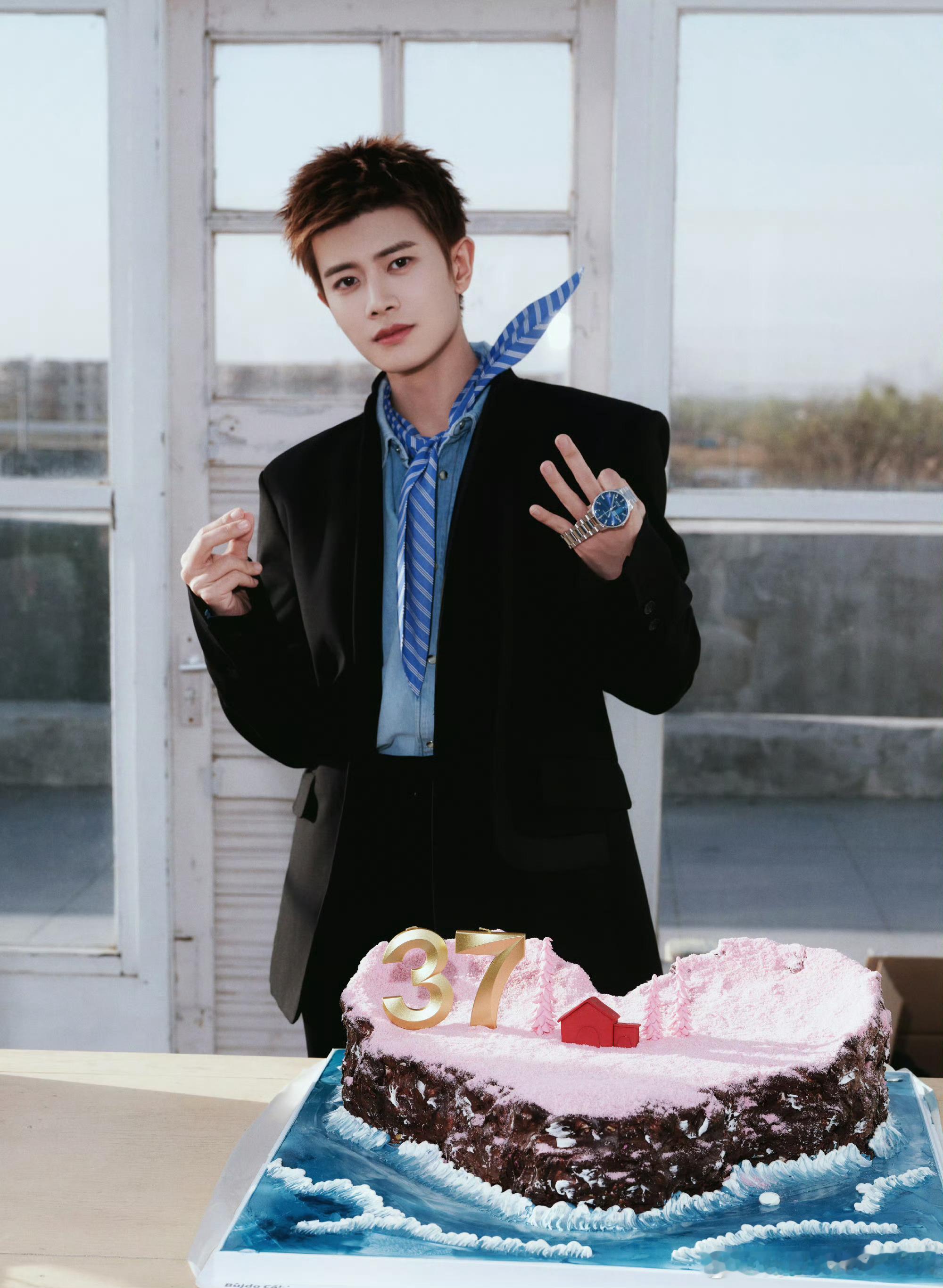 任嘉伦37岁的小王子任嘉伦小王子粉蛋糕生日照 任嘉伦37岁的小王子，生日快乐、期