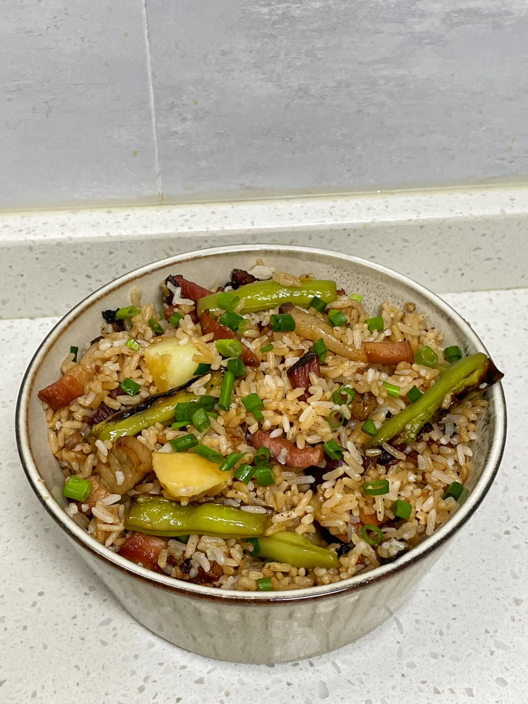 农家特色腊肉土豆箜饭，附详细做法～