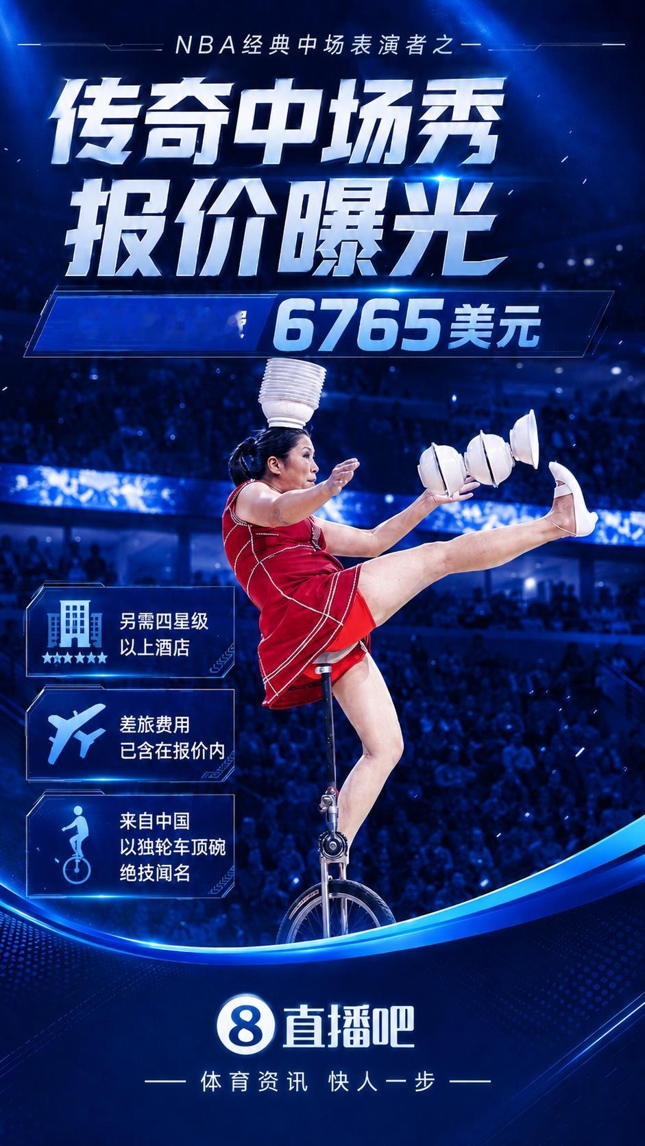 【NBA顶碗大妈出场费曝光】NBA传奇中场秀顶碗大妈出场费 据Extra Poi