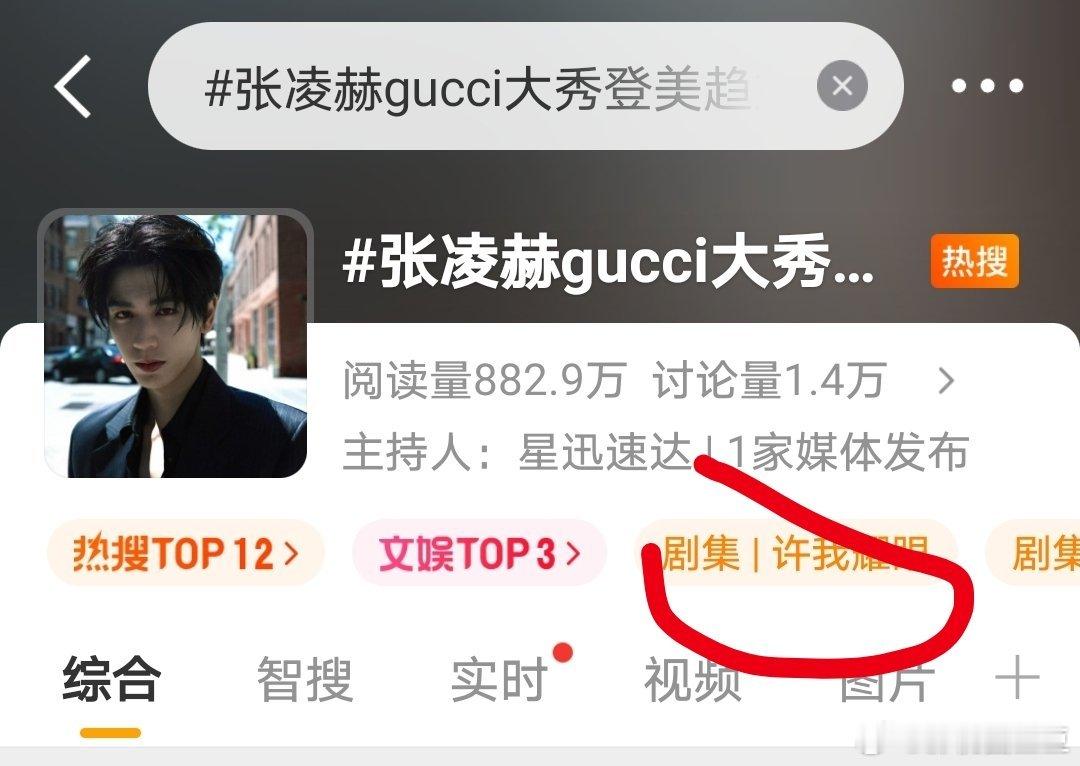 张凌赫gucci大秀登美趋第一 浪抽的什么风？张凌赫啥时候演了赵露思的《许我耀眼