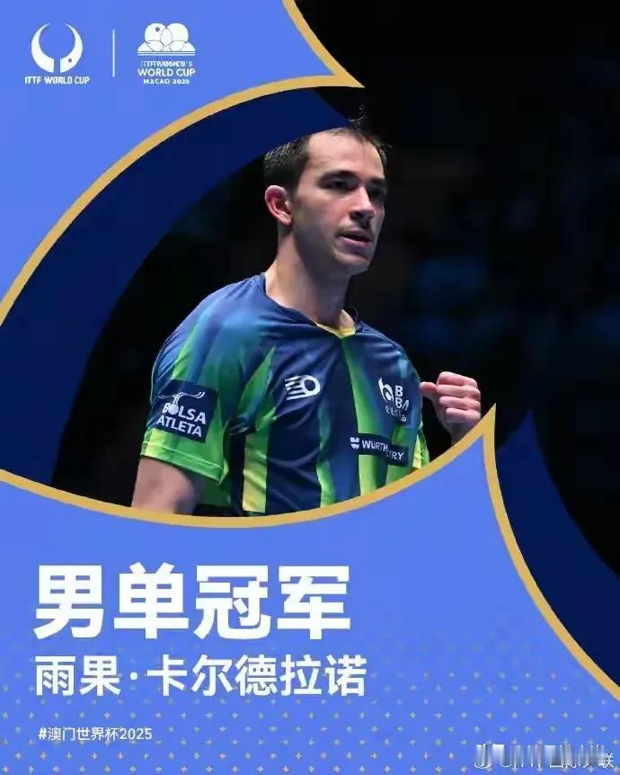 世界杯男单巅峰对决，雨果4-1林诗栋，拿下含金量十足的冠军杯🏆。
本次世界杯雨