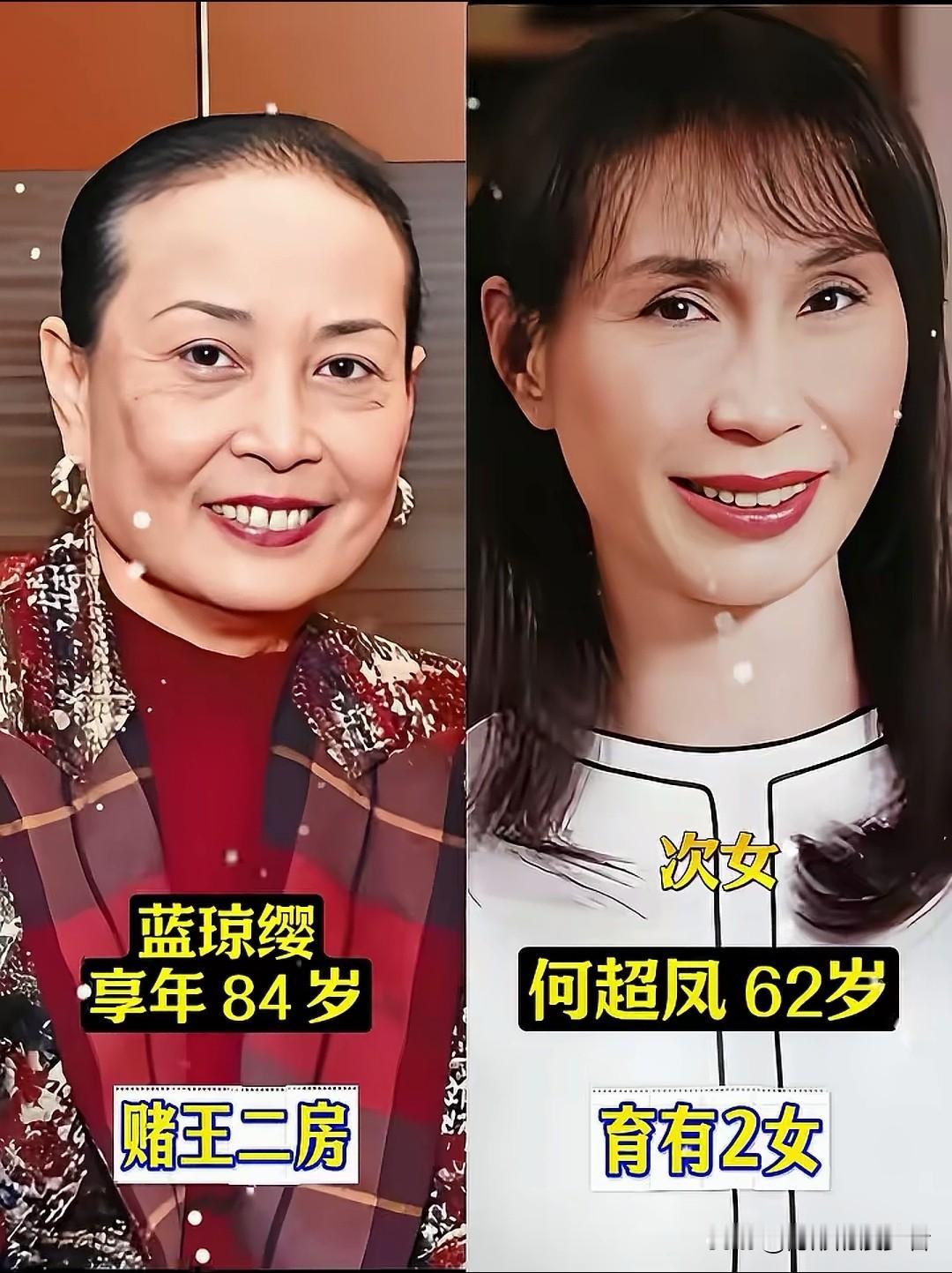 赌王二太蓝琼缨：豪门里的智慧人生。
赌王何鸿燊的二太太蓝琼缨，一生育有四女一子，