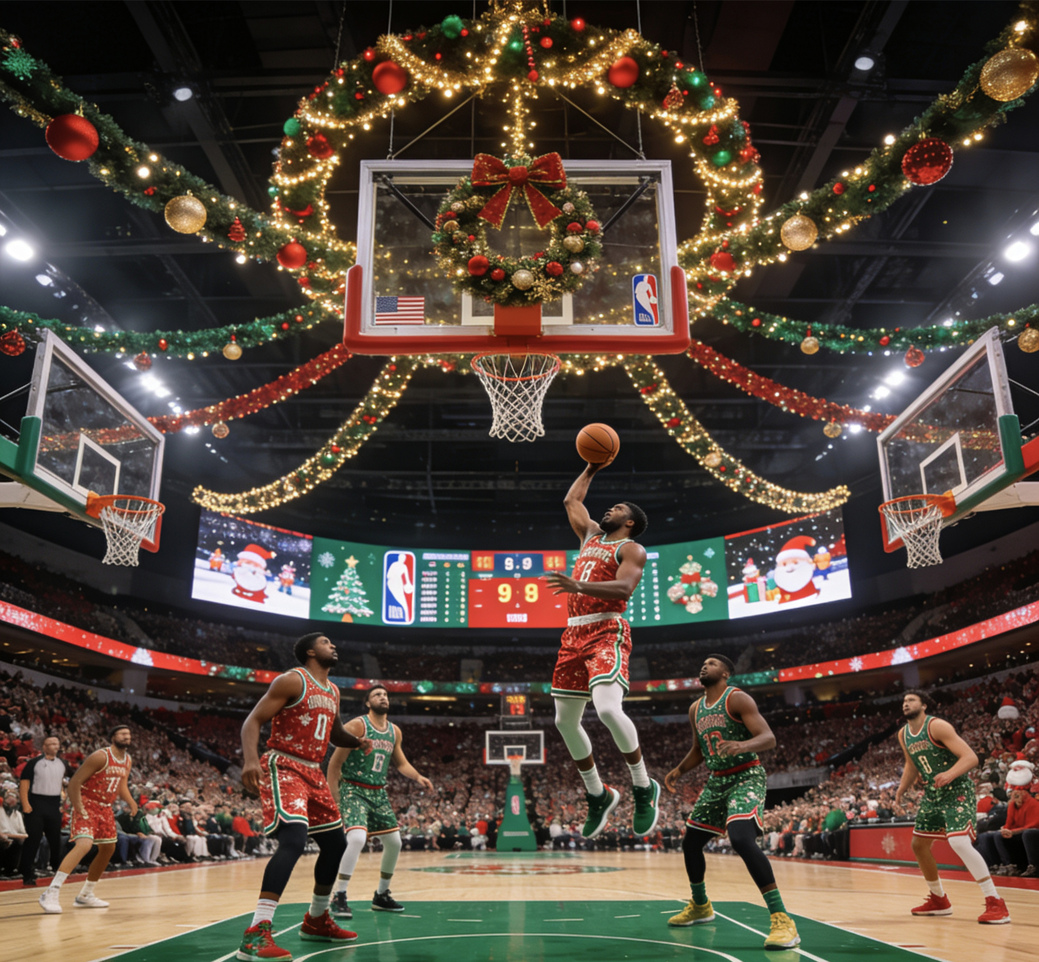 NBA圣诞大战NBA圣诞大战多场经典对决落幕 湖人险胜马刺八连胜成焦点2025年