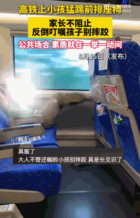 养不教父之过！在一趟高速行驶的高铁车厢里，本来大家伙儿都正窝在座椅里打盹或者刷手