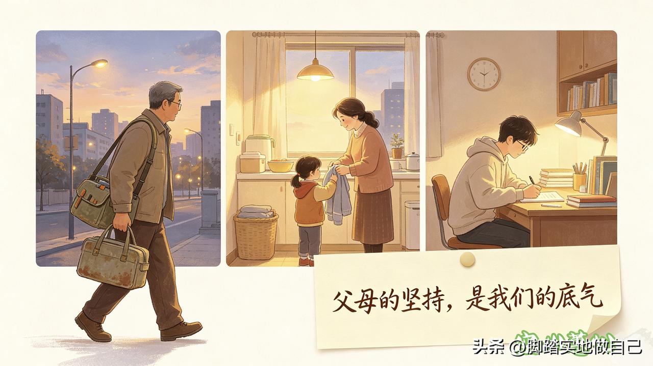 爸爸没有因钱难挣就不挣了，
妈妈没有因孩子不听话就不要了，
我们也不能因学习累就