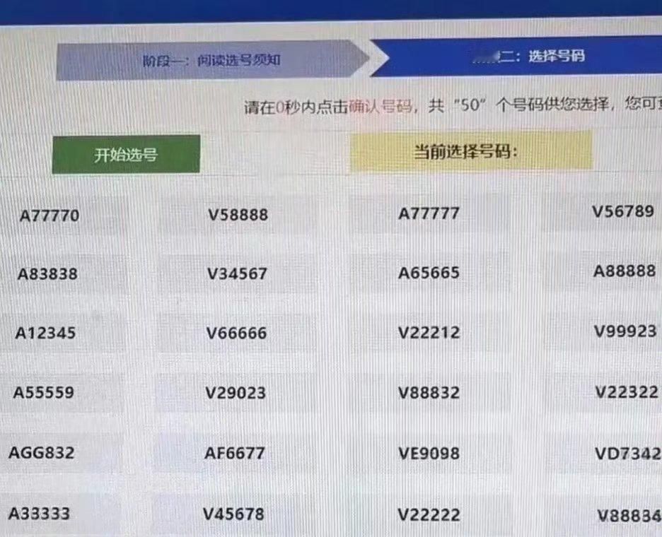选哪个车牌照？ ​​​