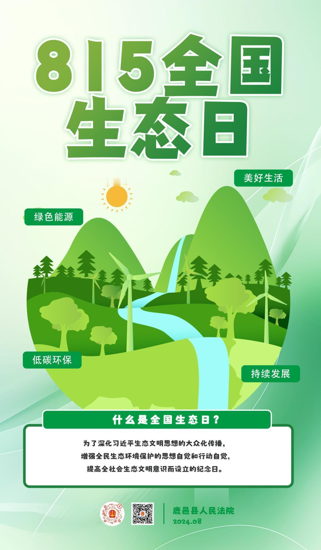 绿色环保，绿意长存，万物共生8，15全国生态日

过去讲环保，靠提倡，靠每个公民