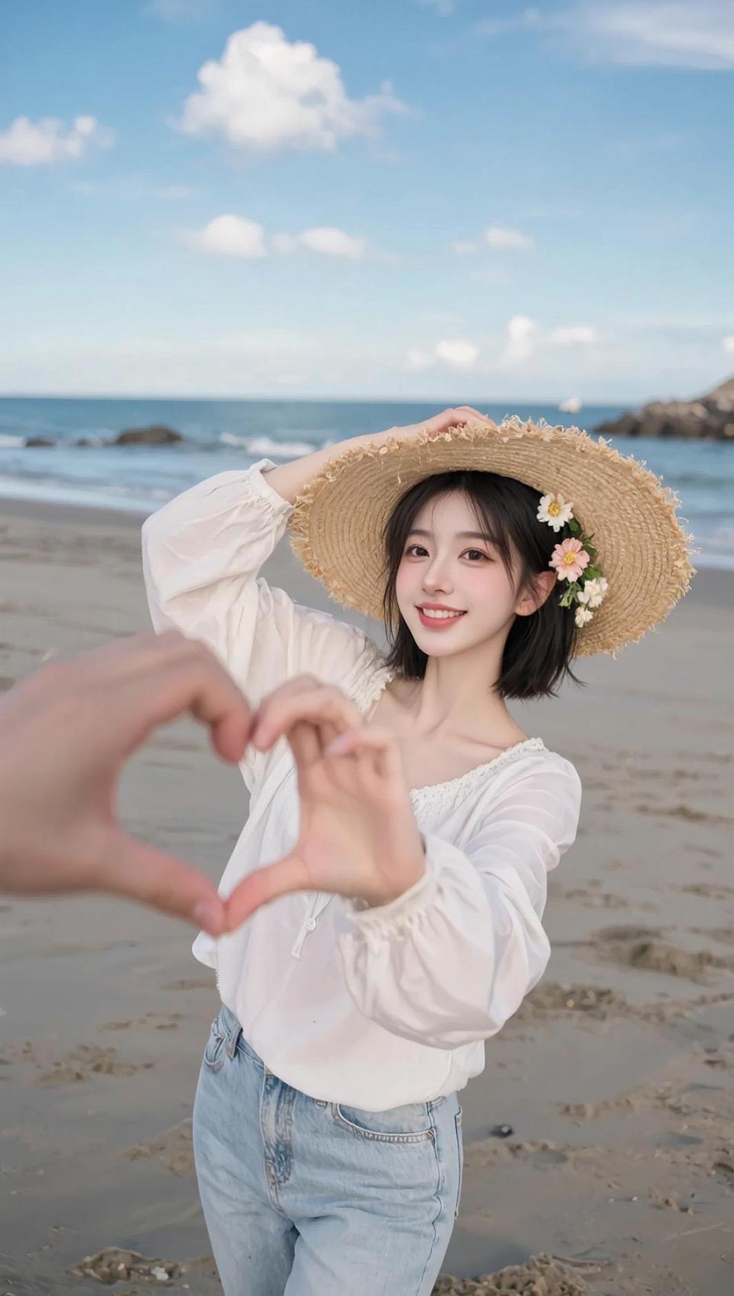 #海滨甜写真   