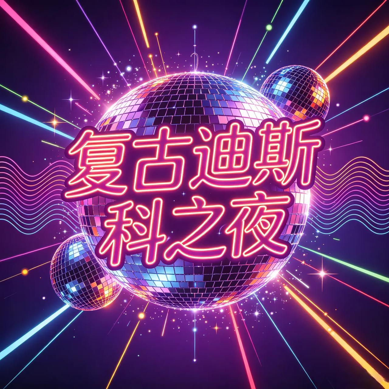 复古迪斯科之夜。 经典复古迪斯科节奏，夜晚氛围感配乐，卡点跳舞超带感
