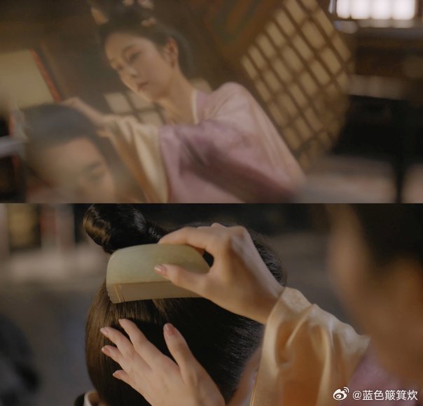 莫离白鹿给丞磊染发镜子里墨修尧看叶璃，叶璃低头染发，两个人一句话没有我尖叫了， 