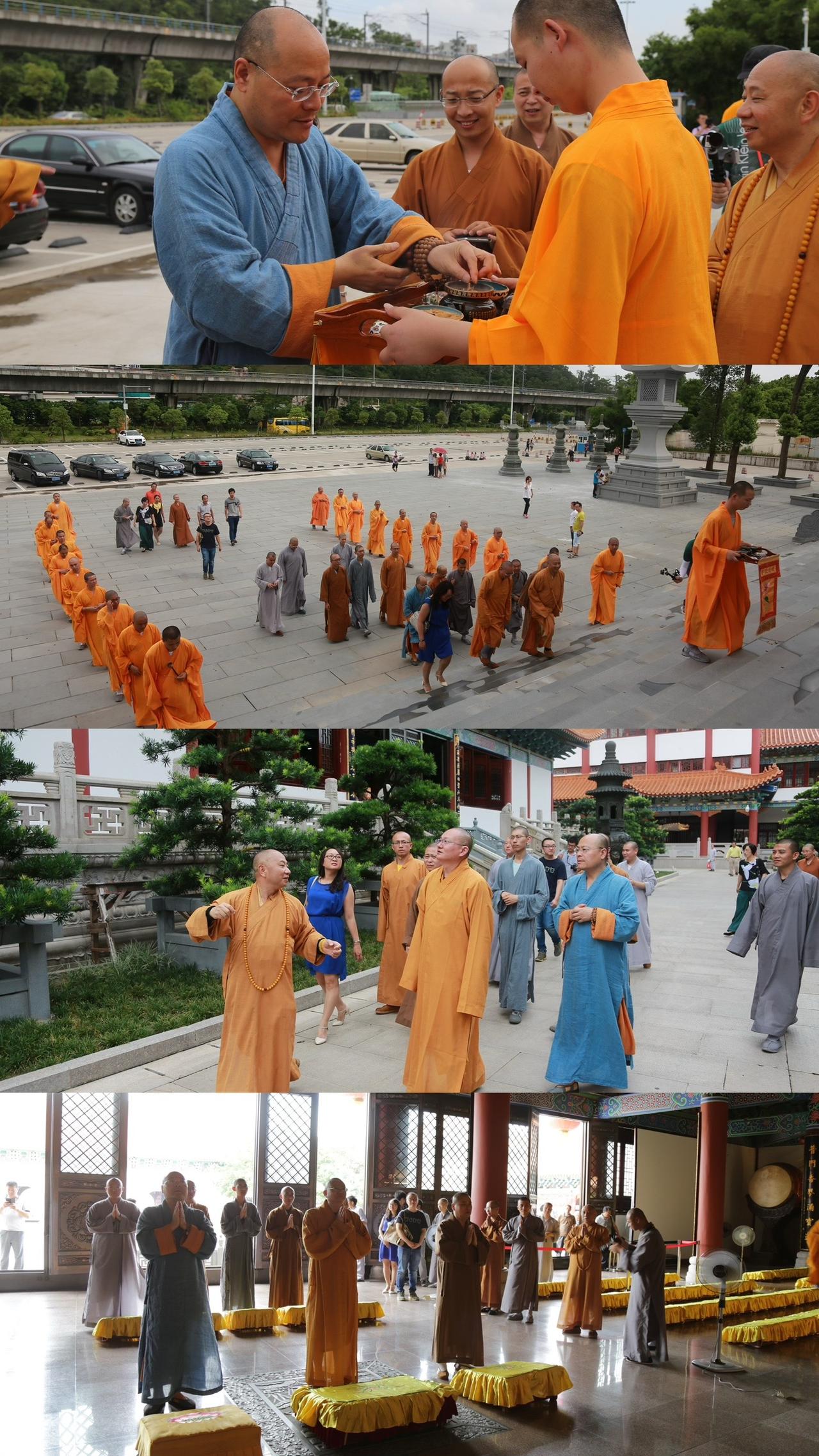 《乙未夏赴珠海普陀寺巡讲十载后忆题》
十载青山几度闻，霜钟遥应海潮音。
当时法雨