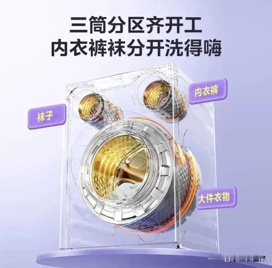 不管你信不信，这就是赤裸裸的现实，洗衣迎来了第三次技术革命，美的可爱多三筒洗衣机