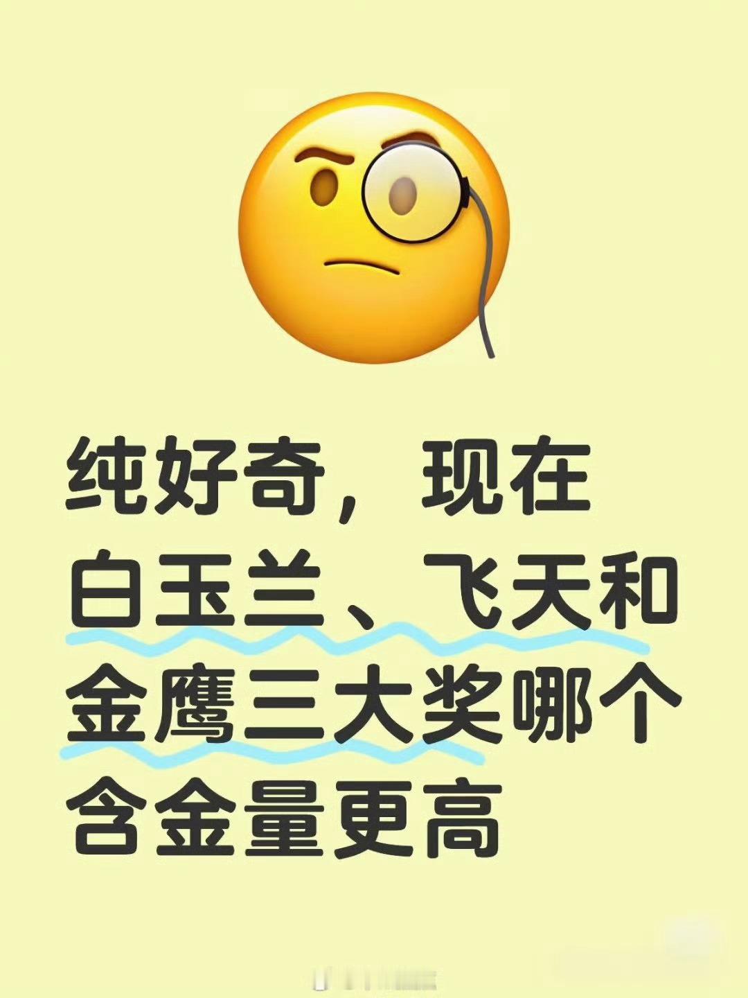 真诚发问纯好奇，现在白玉兰、飞天和金鹰三大奖哪个含金量更高 ​ ​​​