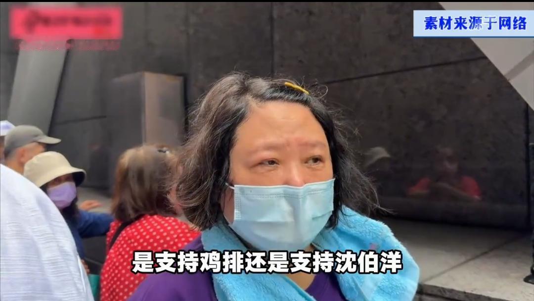 谢寒冰赌约输了，
在TVBS门口发鸡排，沈伯洋没有来，
现场排起了长队，现场采访