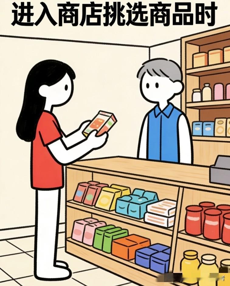 趣味漫画:每次去买东西的时候，别人都会告诉你，你要是真心要，就给你你平宜点，你看