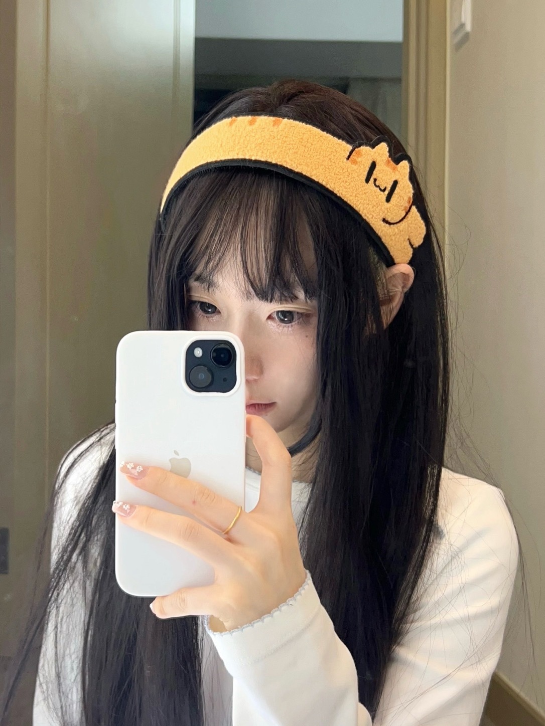 长条刘海贴原来是这样的这么大一条！好萌啊 