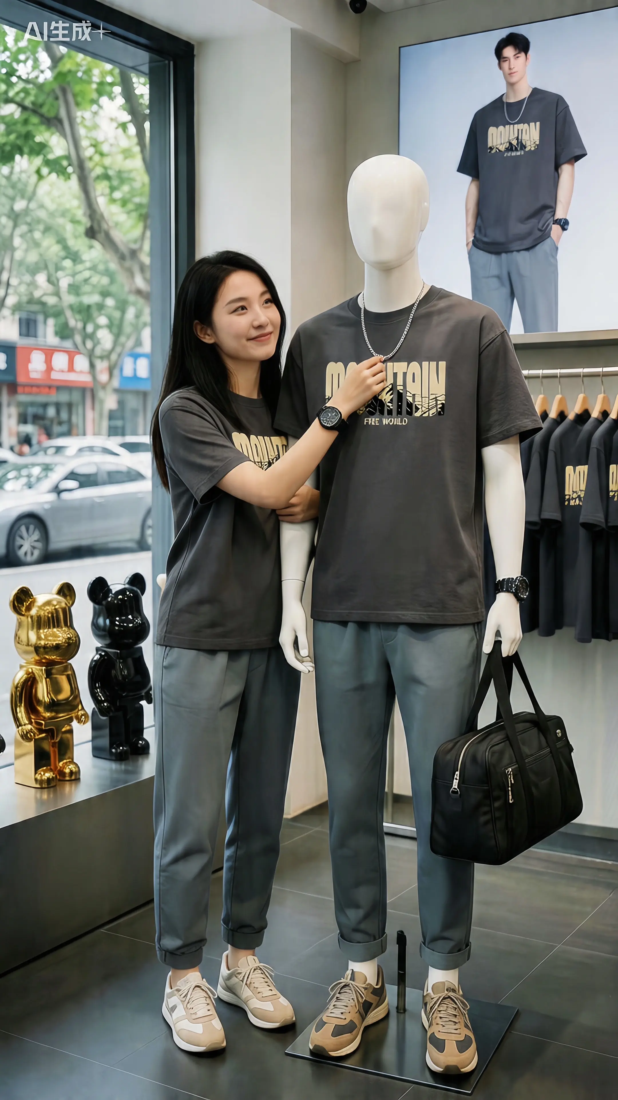 真维斯宽松纯棉半袖T恤