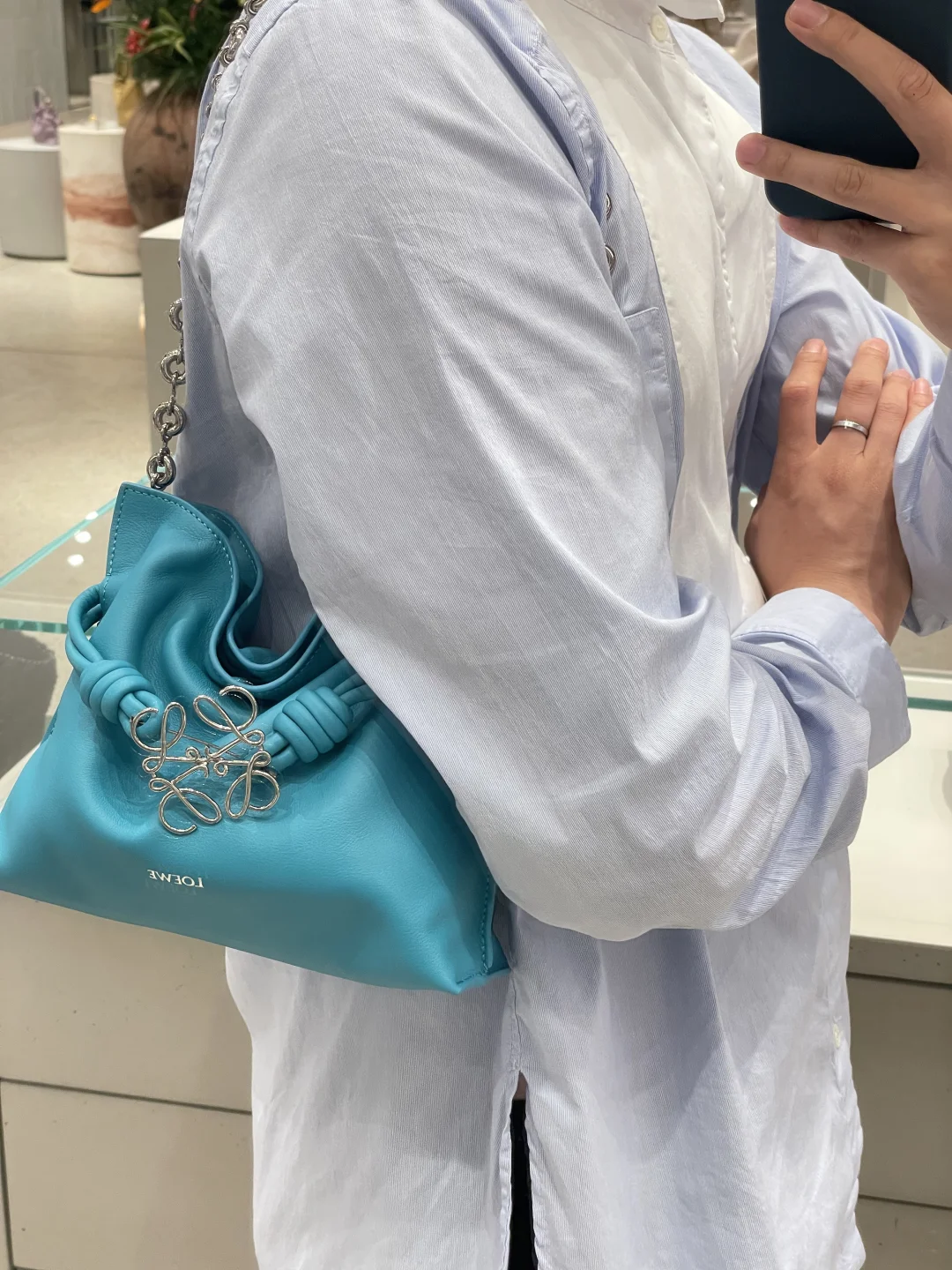 LOEWE罗意威 新款flamenco福袋包 深绿松石