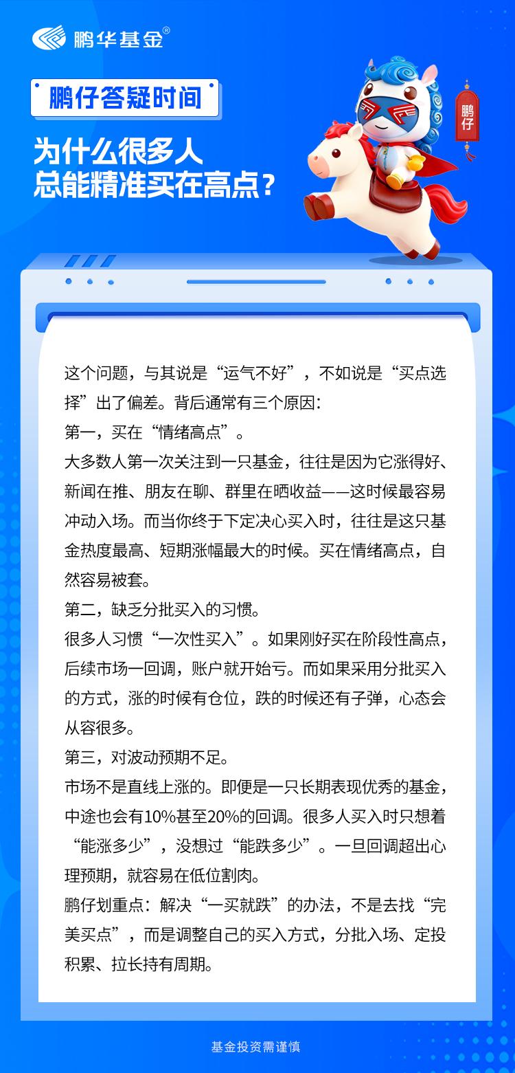 有鹏友问：“为什么每次我一买，市场就开始跌？感觉自己总能精准买在高点。”先别急着