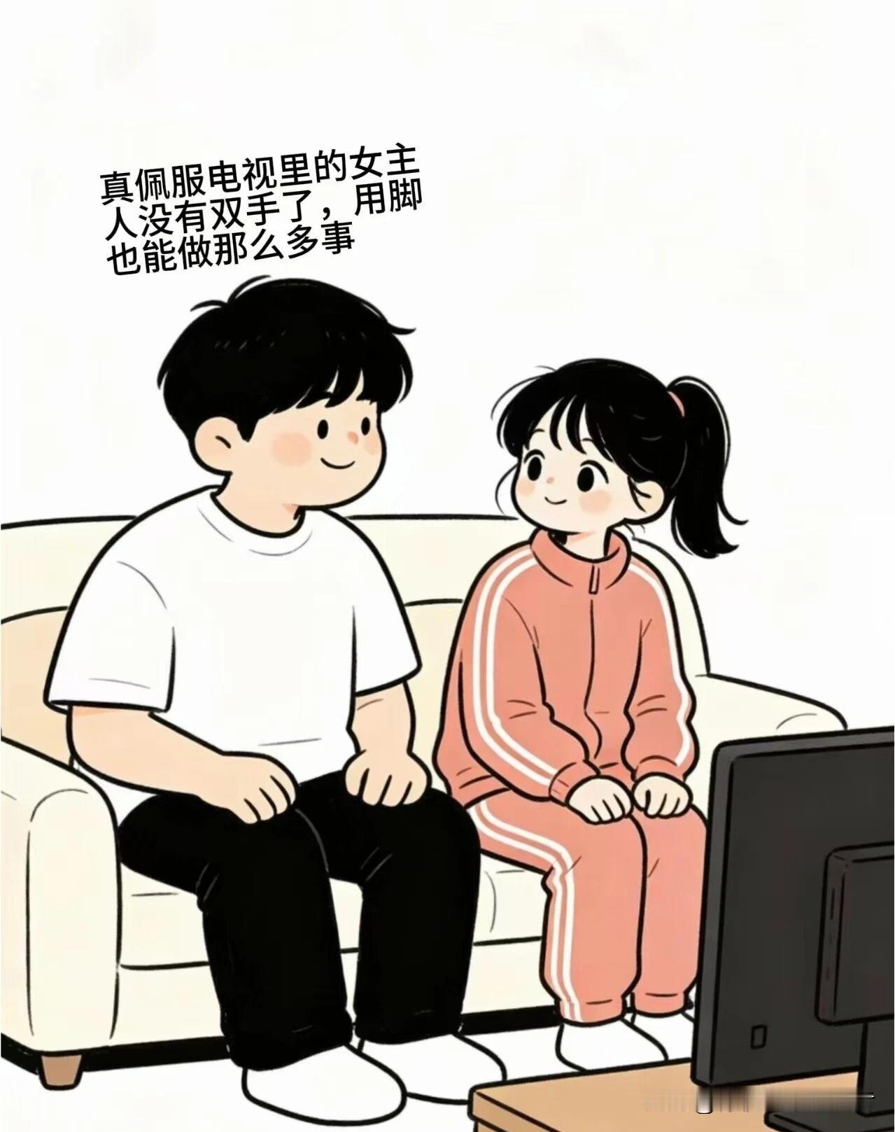 趣味漫画：老婆可以用脚做事夫妻日常漫画