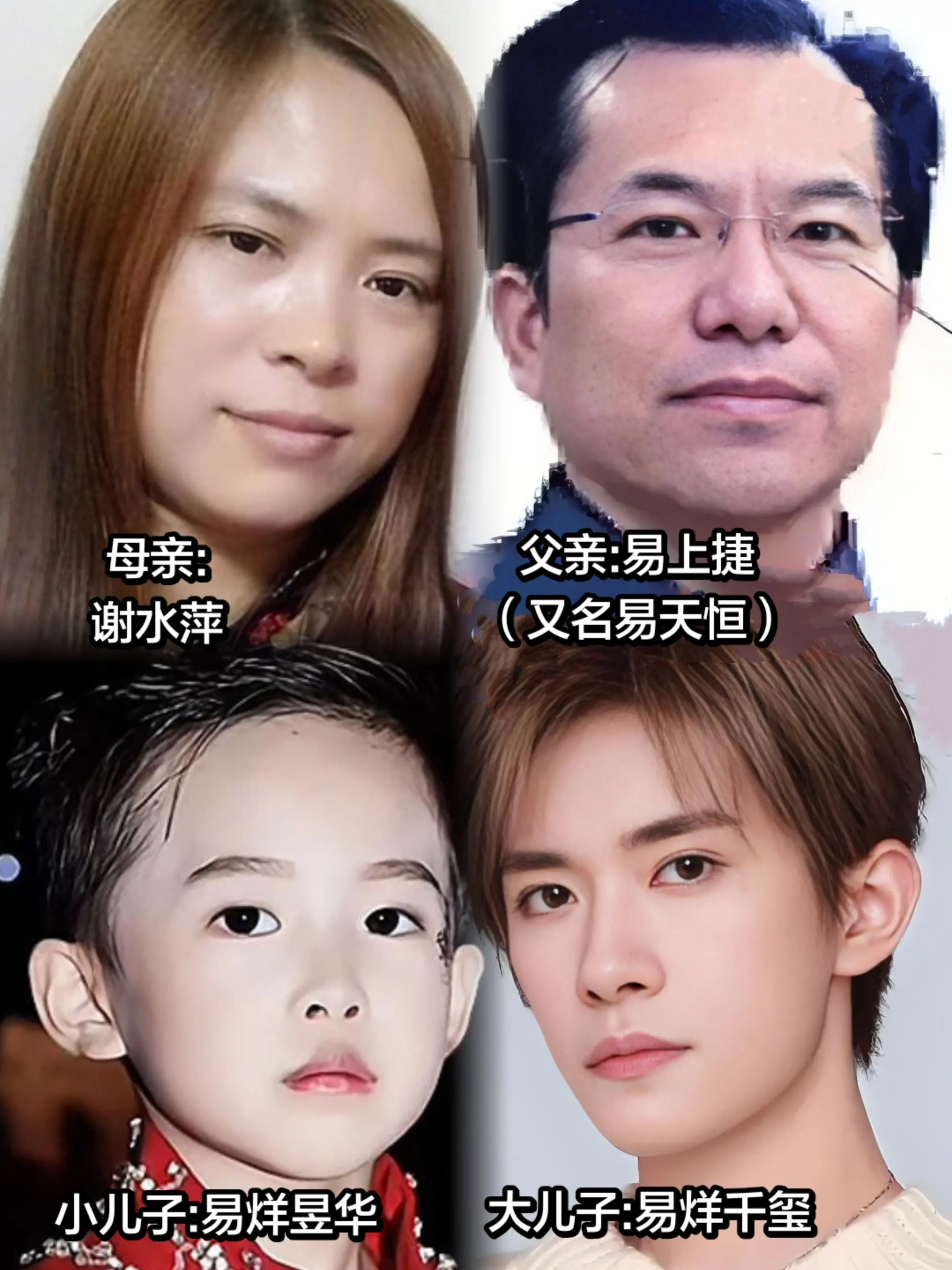 易烊千玺全家：一门双杰，温情满家。聚光灯下，易烊千玺是票房百亿的实力影...