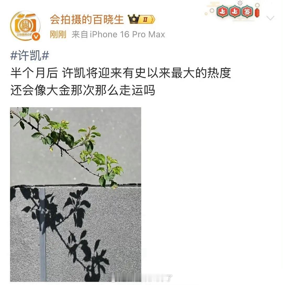 狗仔预告许凯半个月后有大瓜，这么久吗？[傻眼] ​​​