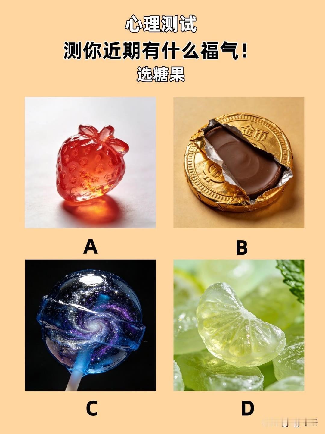 测你近期有什么福气!
选糖果