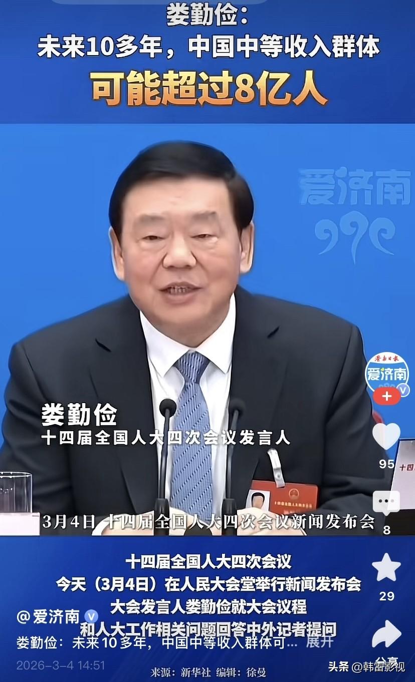 来看看中等收入，你达标了吗？
怎样的收入水平才算中等收入群体? 
中等收入是处于