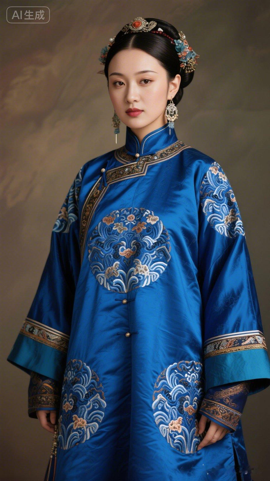 古典优雅，蓝衣华裳，尽显东方韵味！