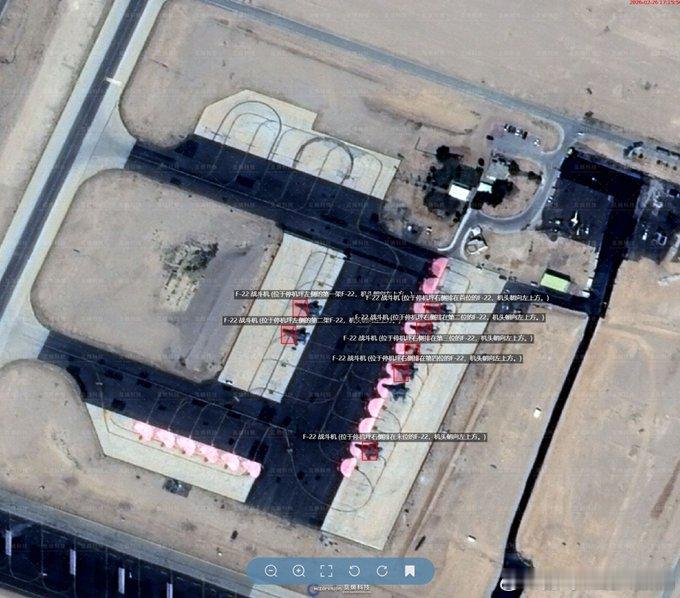 美国F-22战机部署在以色列奥夫达空军基地，这凸显了伊朗与以色列关系史上前所未有