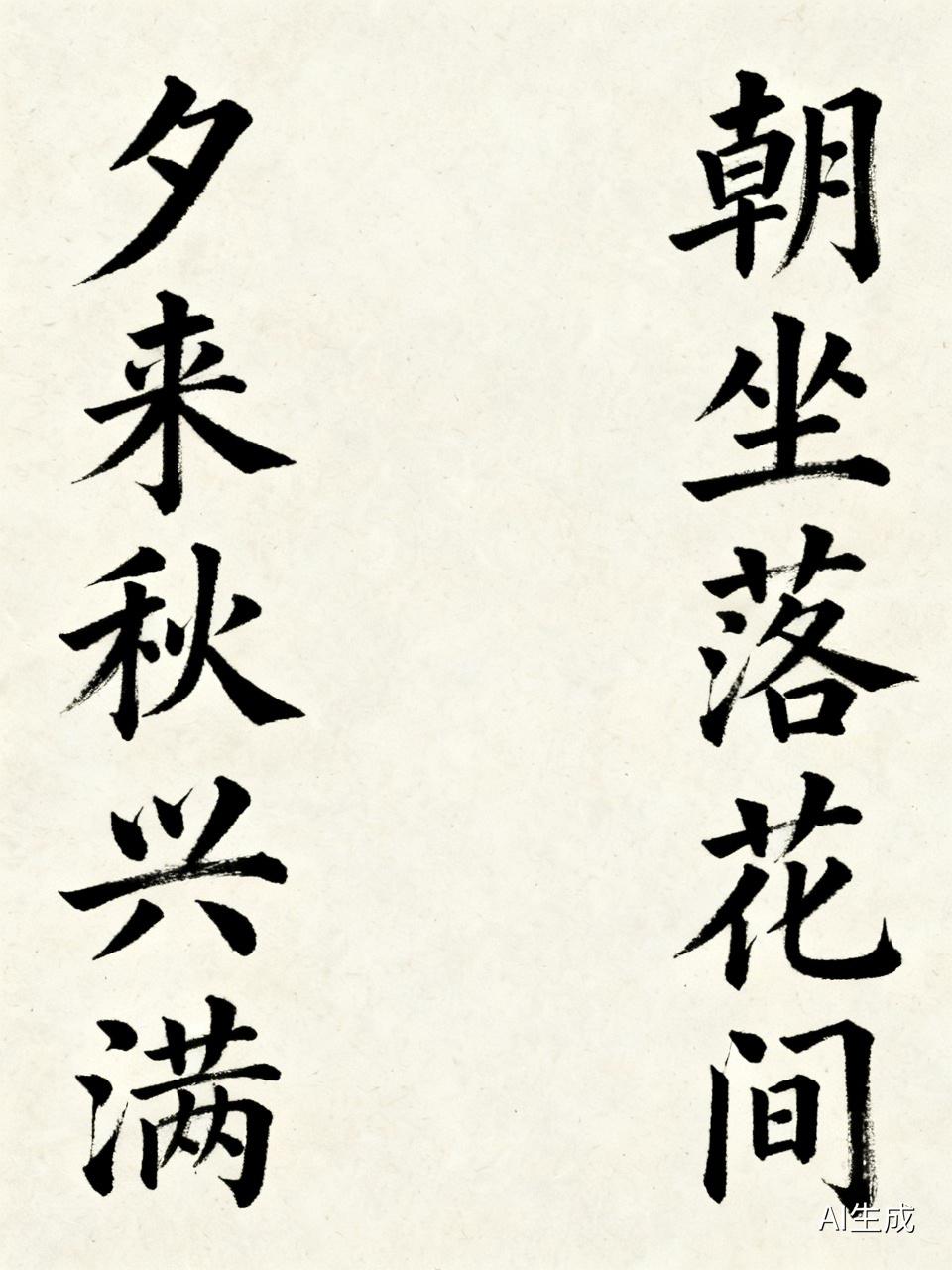 书法艺术名家楹联魅力无穷。翁同龢的“夕来秋兴满，朝坐落花间”五言楹联是其晚年行书
