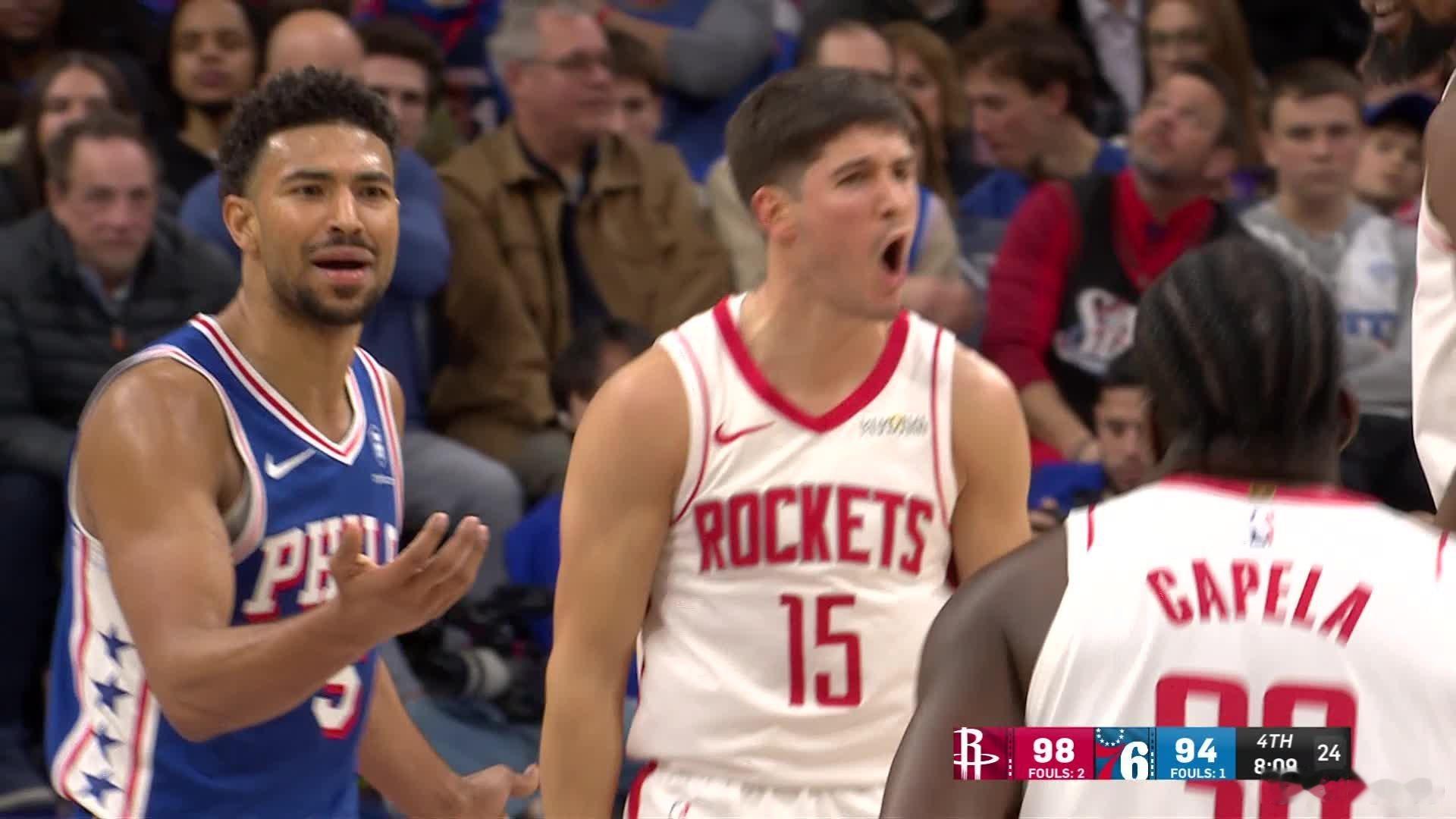 火箭队今天每回合失分情况：👀谢泼德上场期间：1.06分谢泼德不在场时：1.39