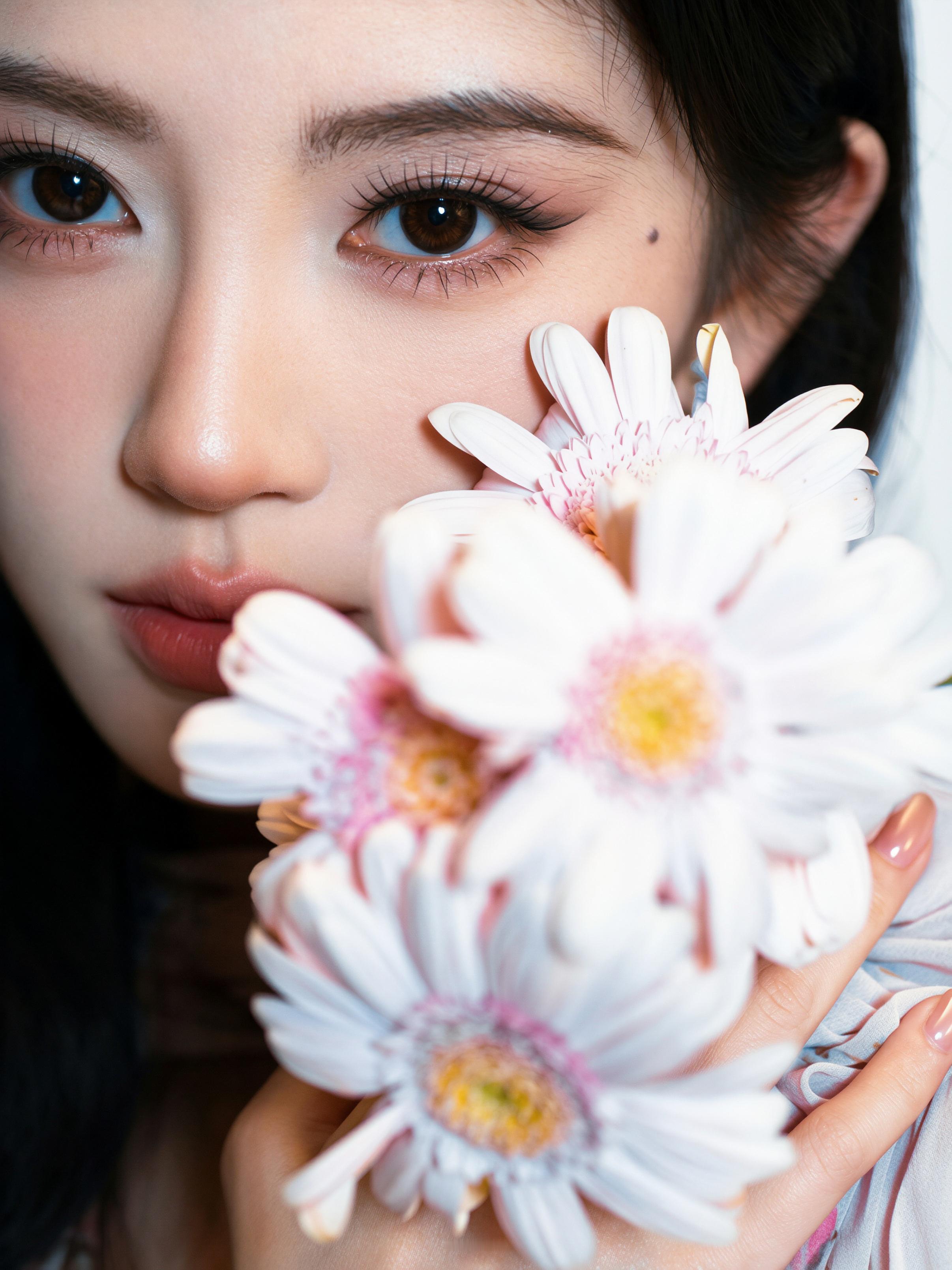 🌼💜鞠婧祎粉色雏菊长裙 ​​​