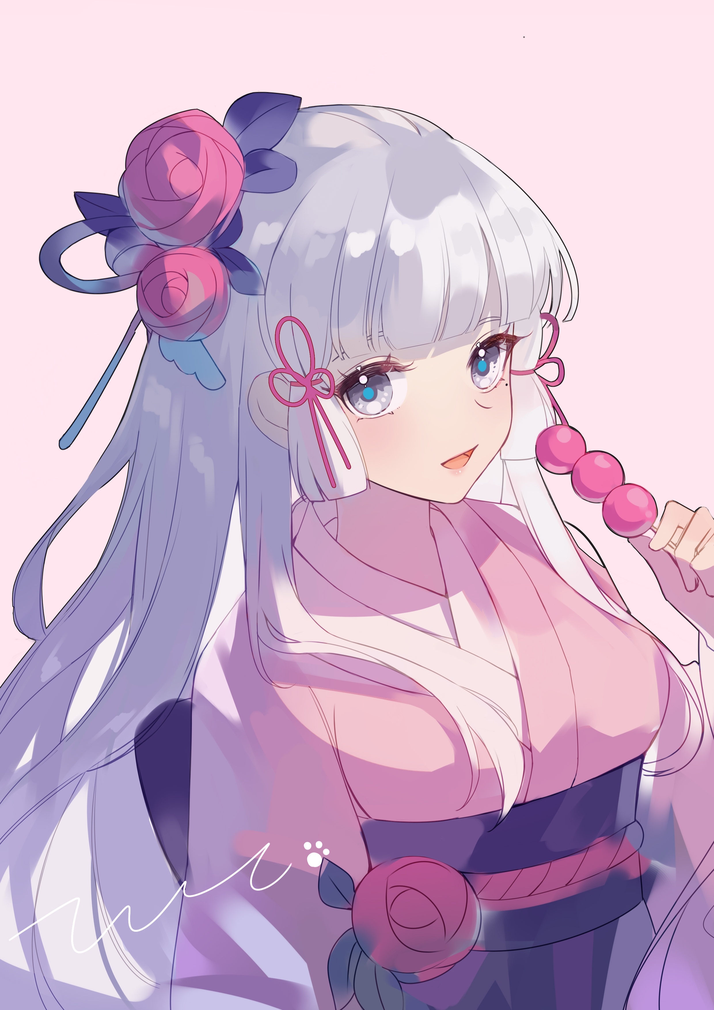 #原神4.3版本# 【神里绫华】[送花花][送花花][送花花]散发和服妆~爱了爱