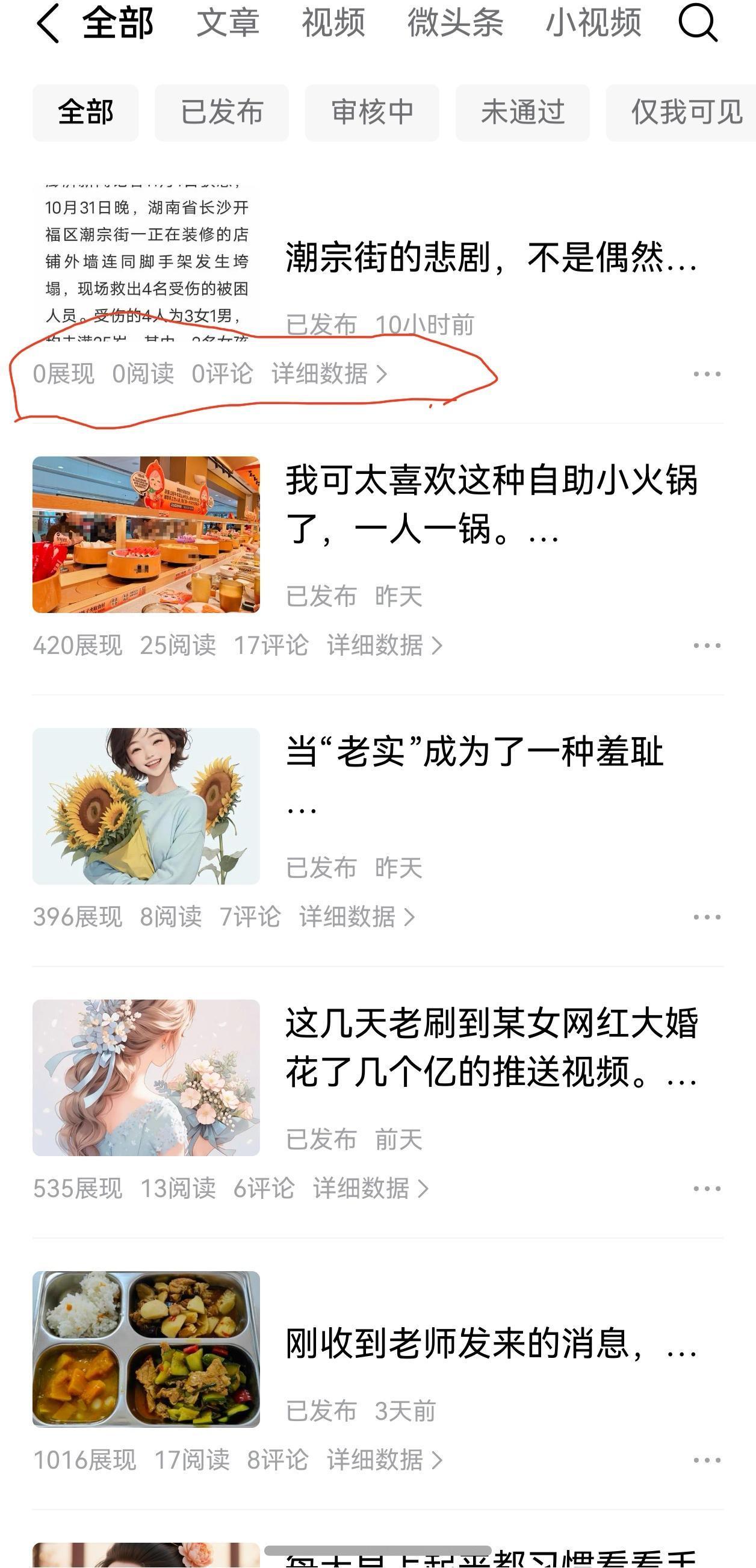 10小时过去了
零展现
零阅读
这是什么意思？
是我手机出问题了？
也没说审核不