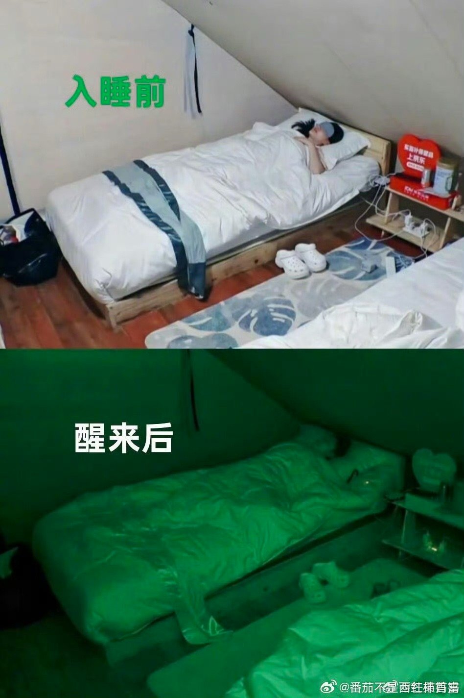 李沁的睡姿美女居然是从入睡到睡醒都是板板正正的 怪不得没有法令纹大小脸 也太自律