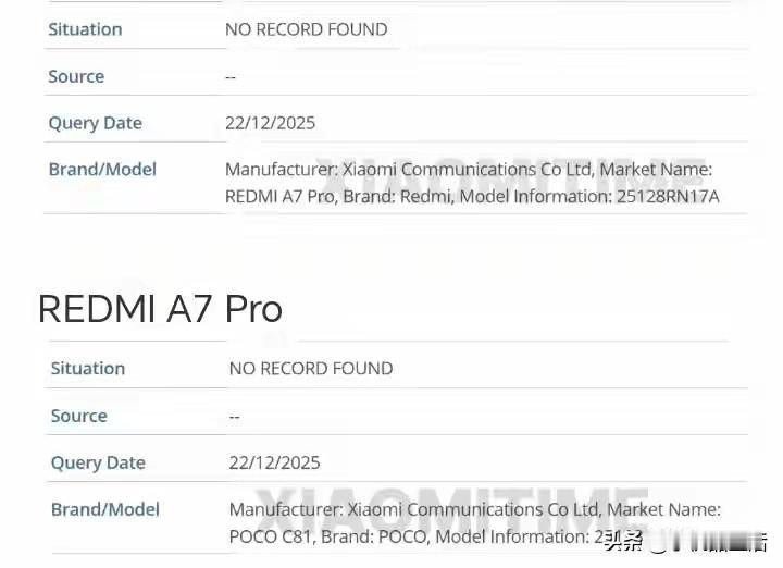 红米 A7 Pro曝光：搭载紫光展锐T7250芯片+6000mAh电池

近日，