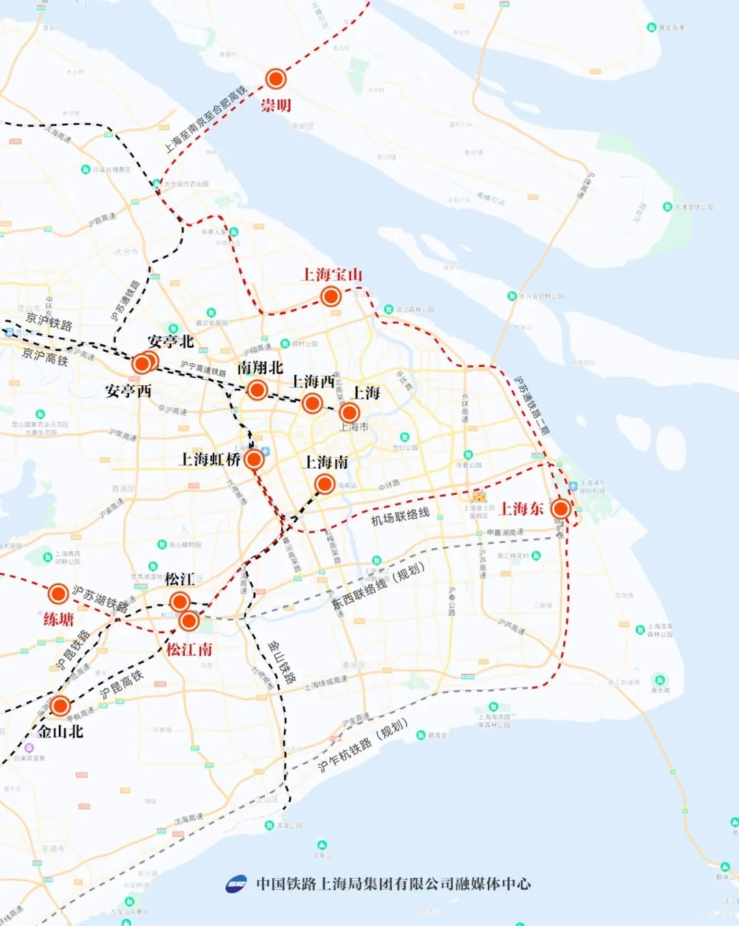上海区域铁路枢纽规划图