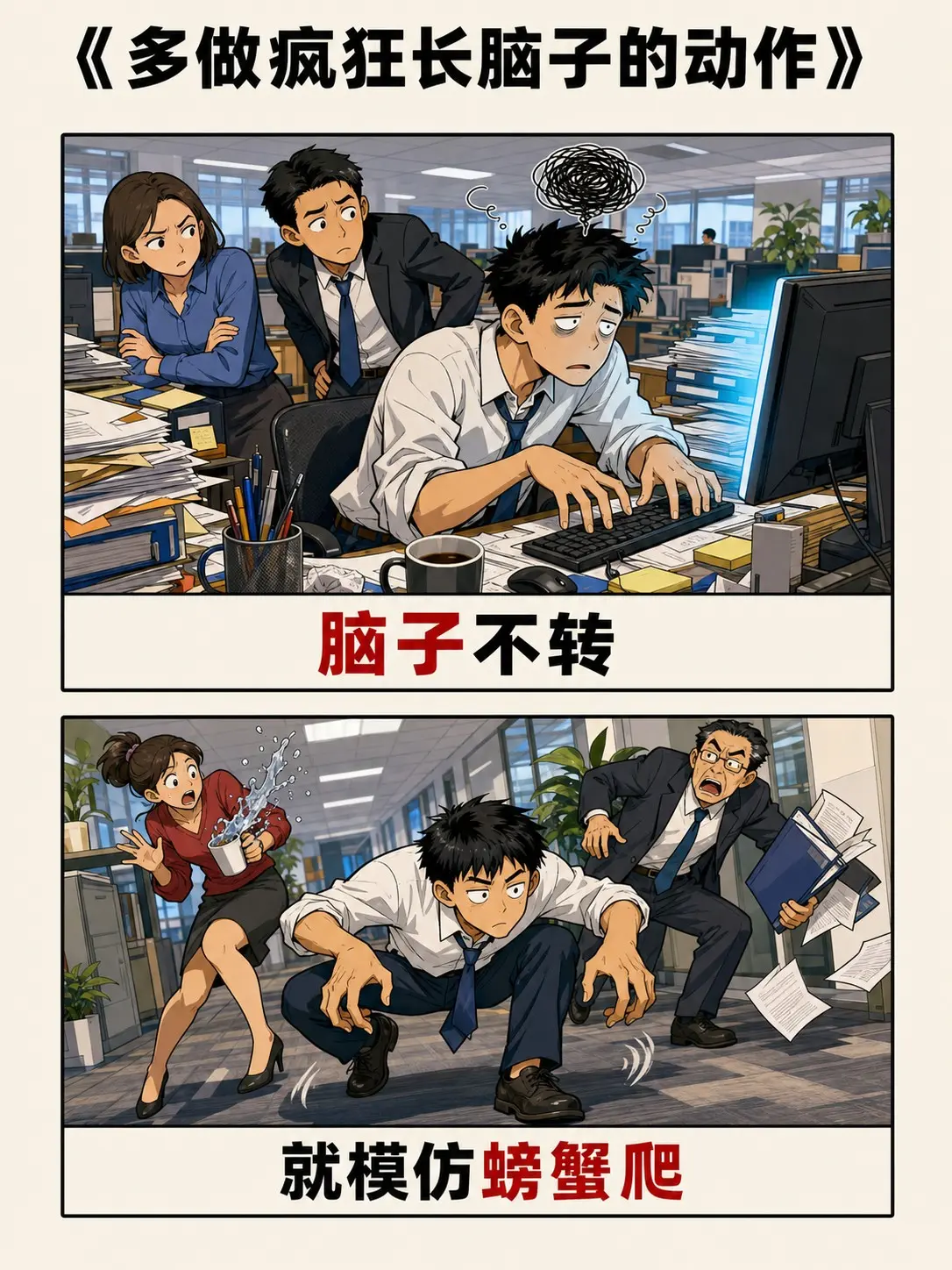《多做疯狂长脑子的动作》。想让头脑反应更快，不一定只有读书刷题这一条路...