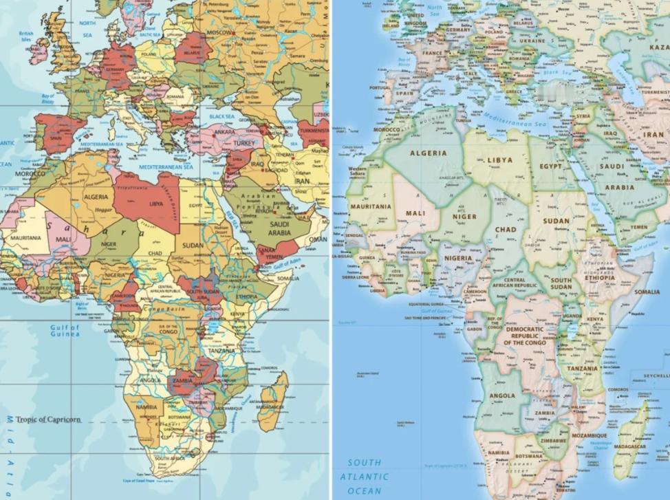 原来我们看了这么多年的世界地图，非洲一直被“画小”了。
我查了一下，联合国这次通
