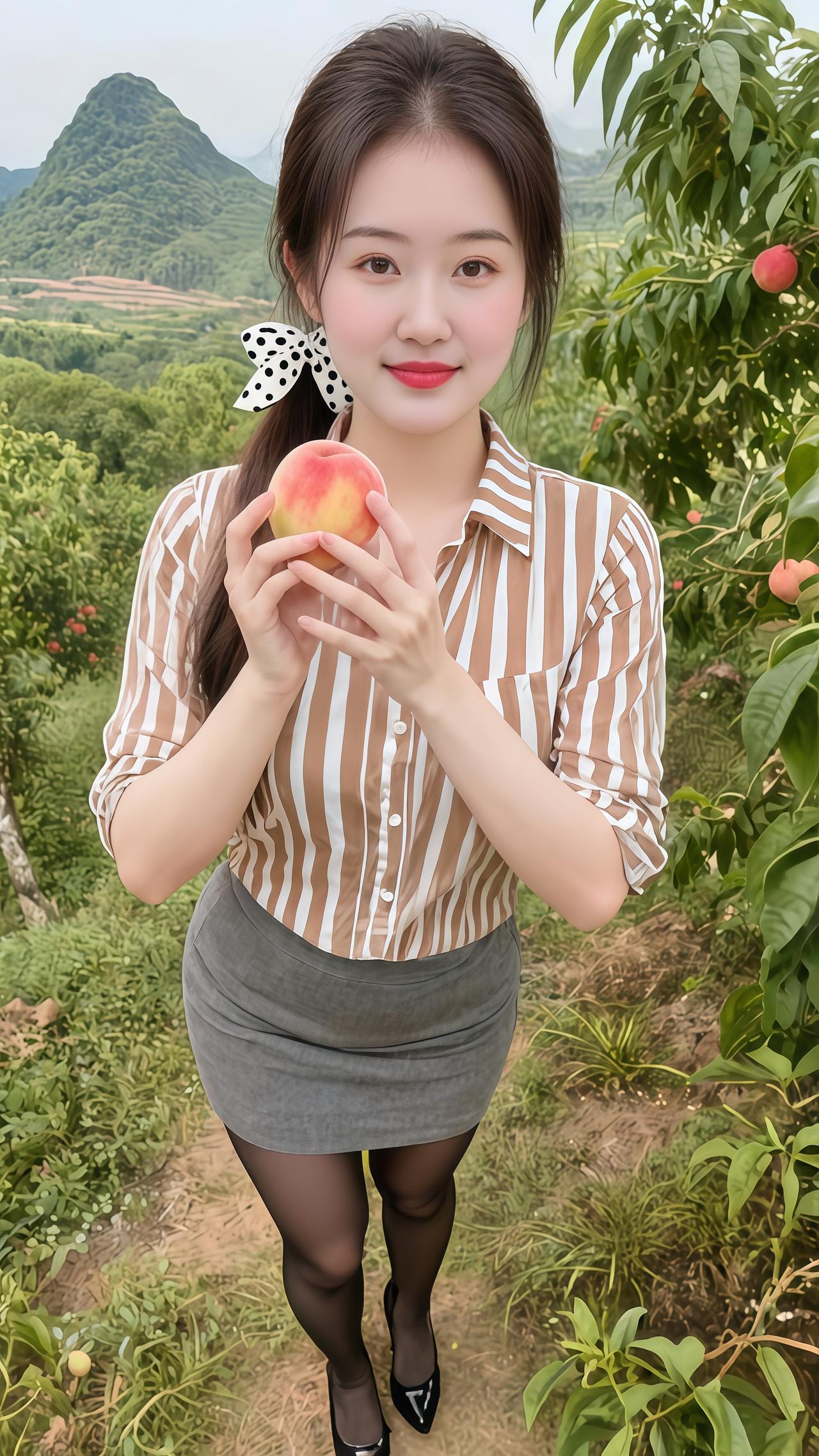 农家果园 摘桃子