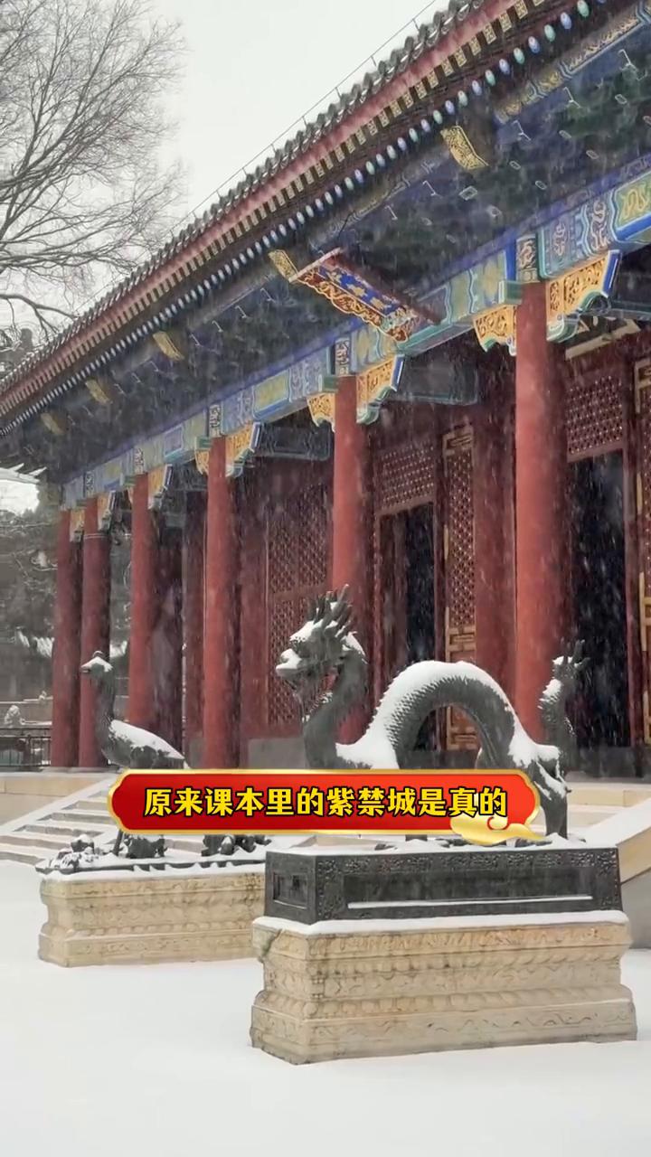 北京一下雪，故宫就变成了紫禁城。
南方人一辈子的执念，北京一场初雪就打破了。我现