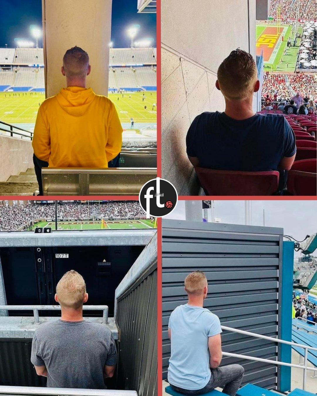 反向看球。哥们儿到处体验最差球场座位。 