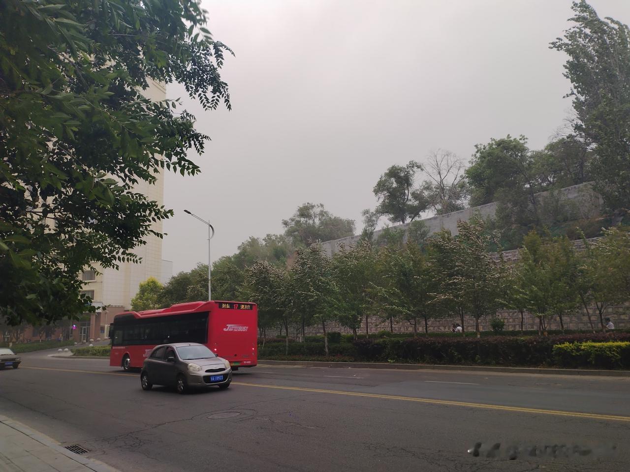 终于下午变天了，大风吹得那叫一个带劲！风呼呼地刮着，吹得树枝乱颤，就像在跳疯狂的