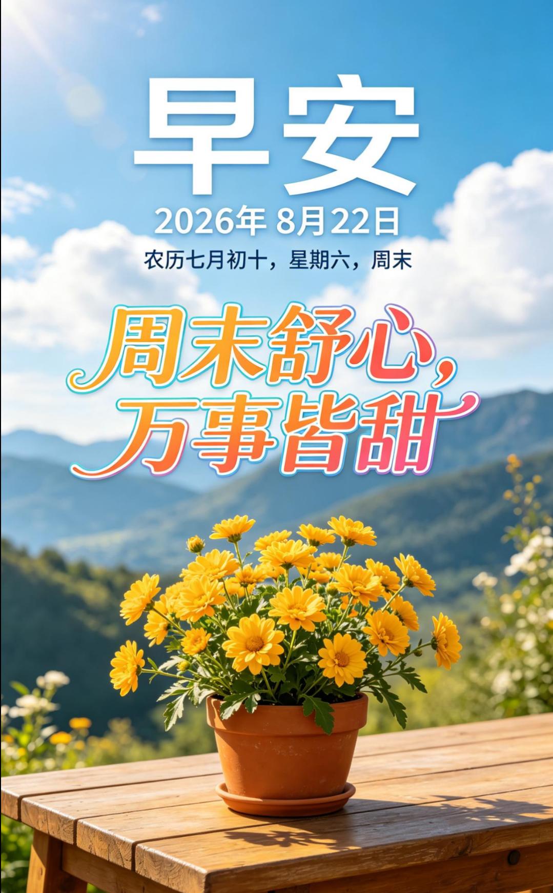 🌈晨光温柔，日子可期，新的一天，刷新快乐，烦恼清零，不迎合任何疏离，在晴空下拥