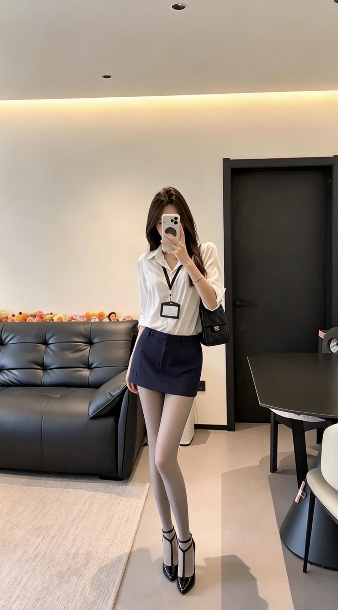 正常穿搭推荐，无不良引导。
这套穿搭采用简约通勤风，整体风格干练、优雅且不失女性